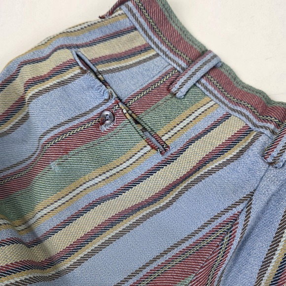 Vintage Levi's Sta-Prest Dress Pants Mens 30x28 Multicolor Stripe Slacks 70s - Picture 10 of 16